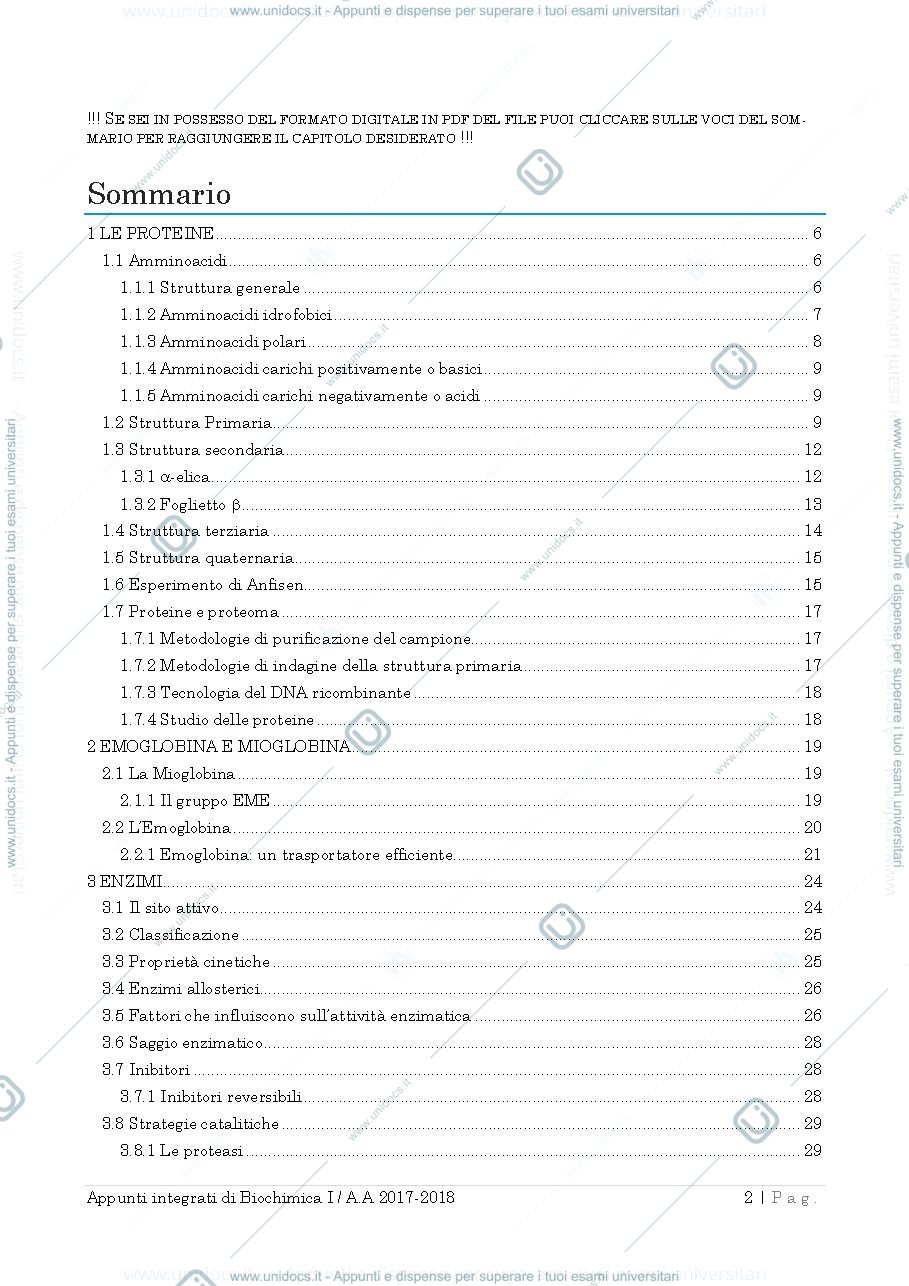 Anteprima pagina 1 — Biochimica 1