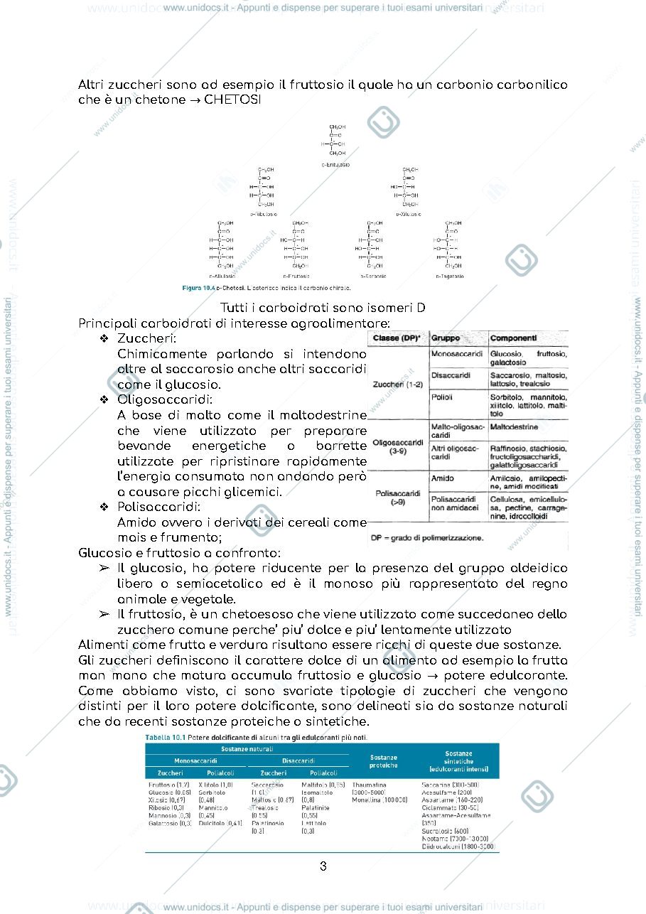 Anteprima pagina 3 — Appunti completi di chimica degli alimenti - Prof.ssa Bertazzo
