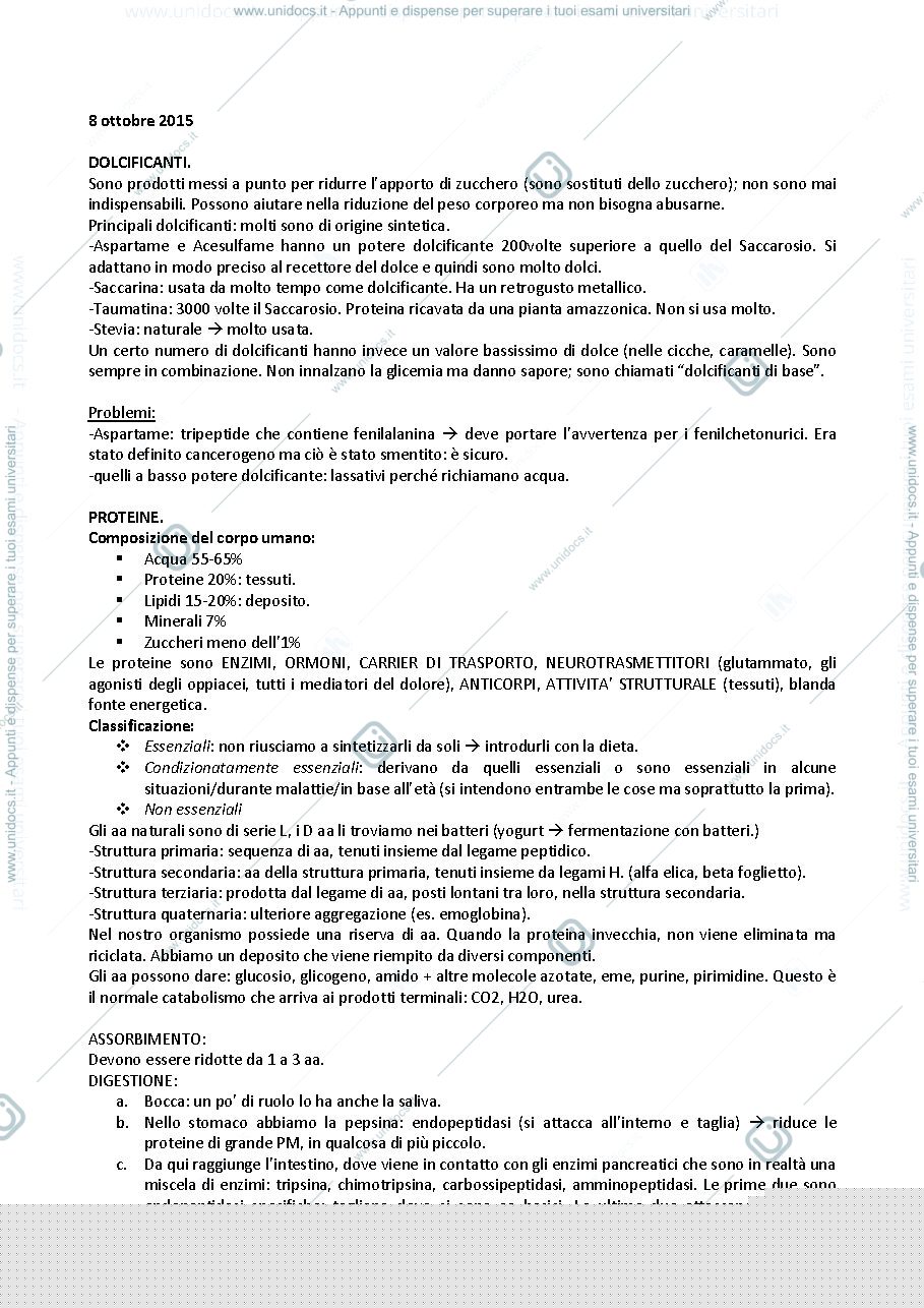 Anteprima pagina 1 — Proteine