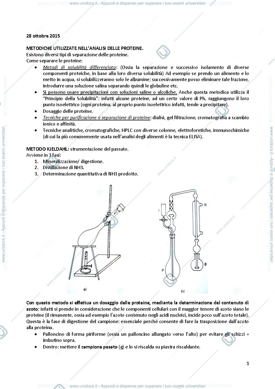 Anteprima pagina 1 — Tecniche separazione proteine e lipidi