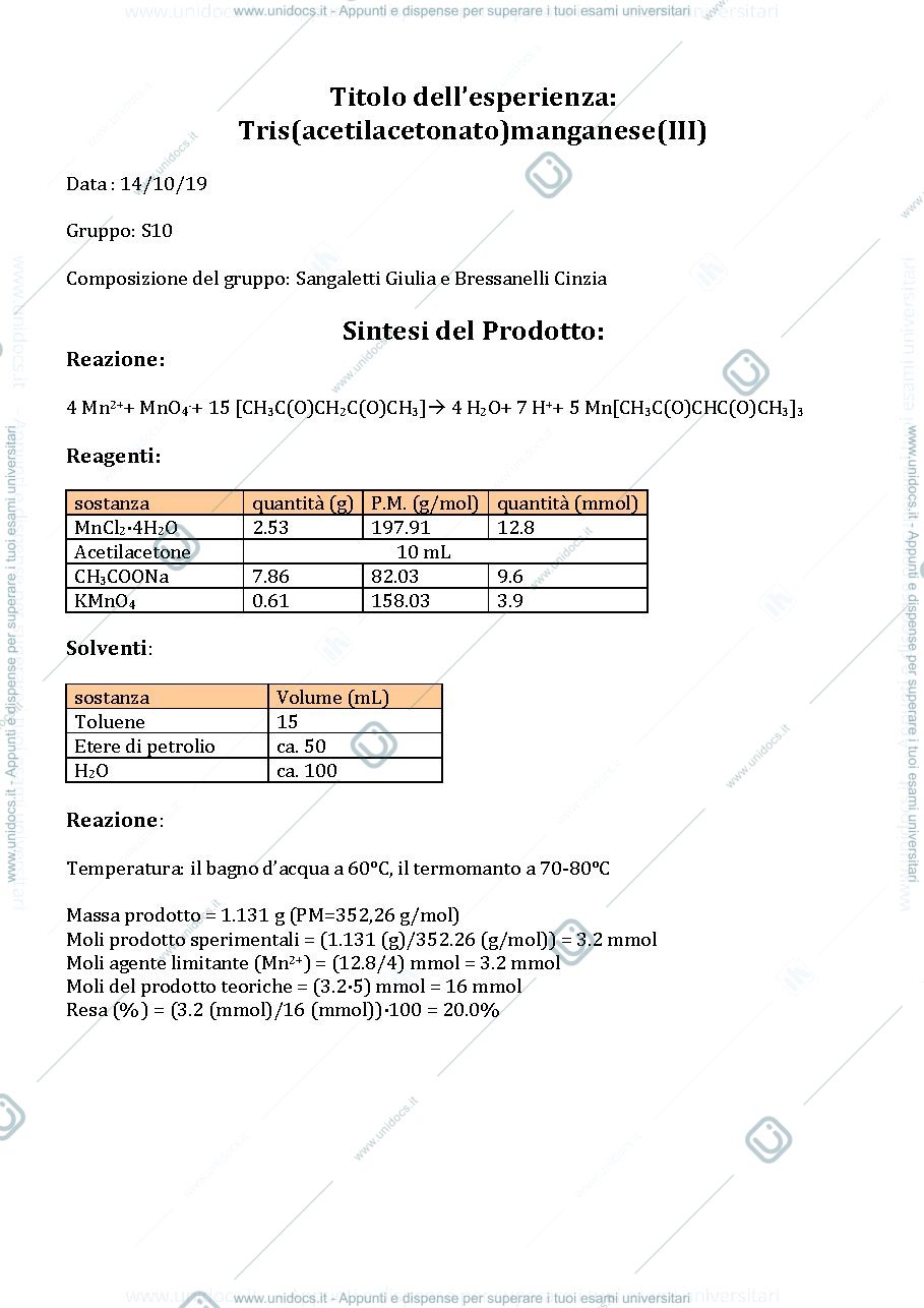Anteprima pagina 1 — Relazione lab. di coordinazione