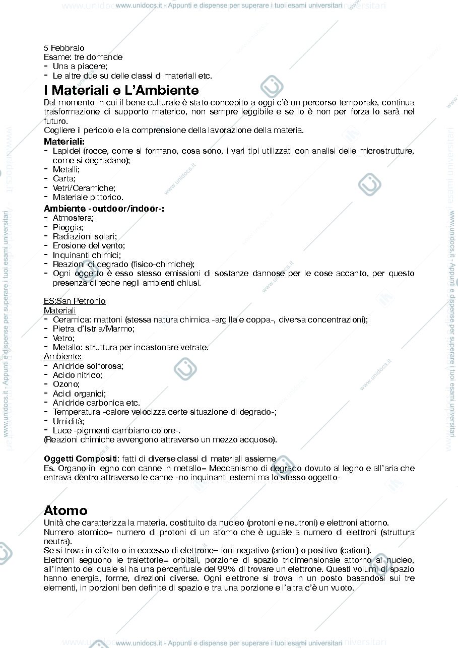 Anteprima pagina 1 — appunti lezione di introduzione chimica 