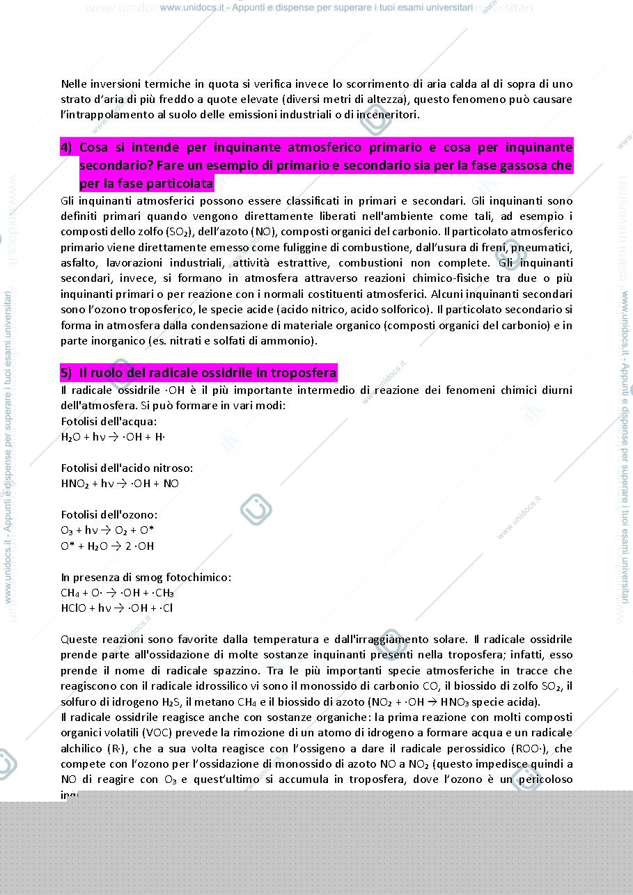 Anteprima pagina 3 — Domande e risposte chimica dell'ambiente