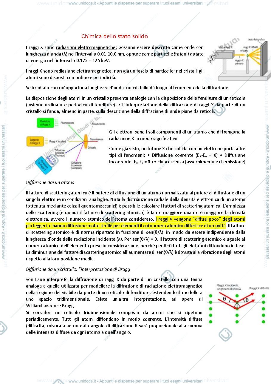 Anteprima pagina 1 — CHIMICA DELLO STATO SOLITO APPUNTI