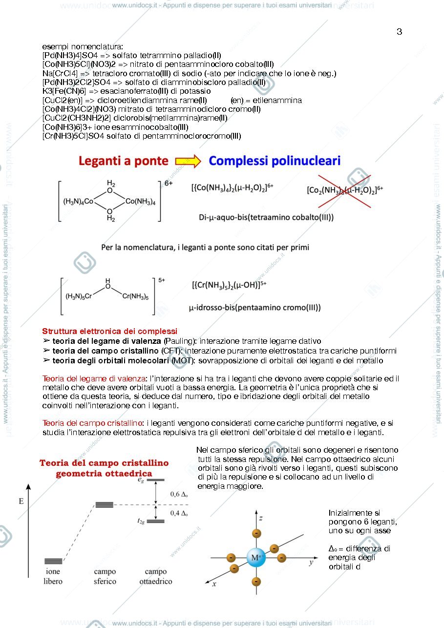 Anteprima pagina 3 — chimica di composti di coordinazione