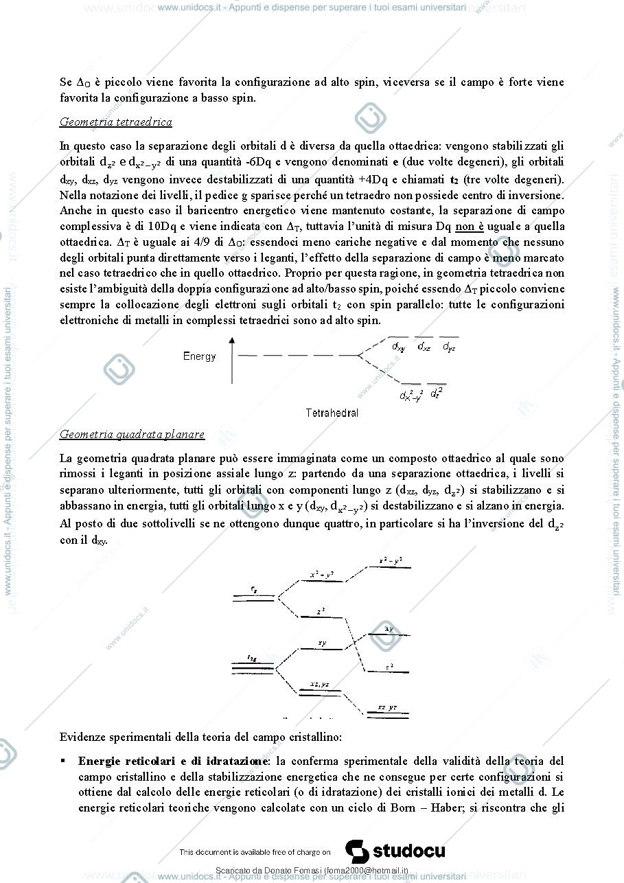 Anteprima pagina 4 — Chimica di Coordinazione e metallorganica