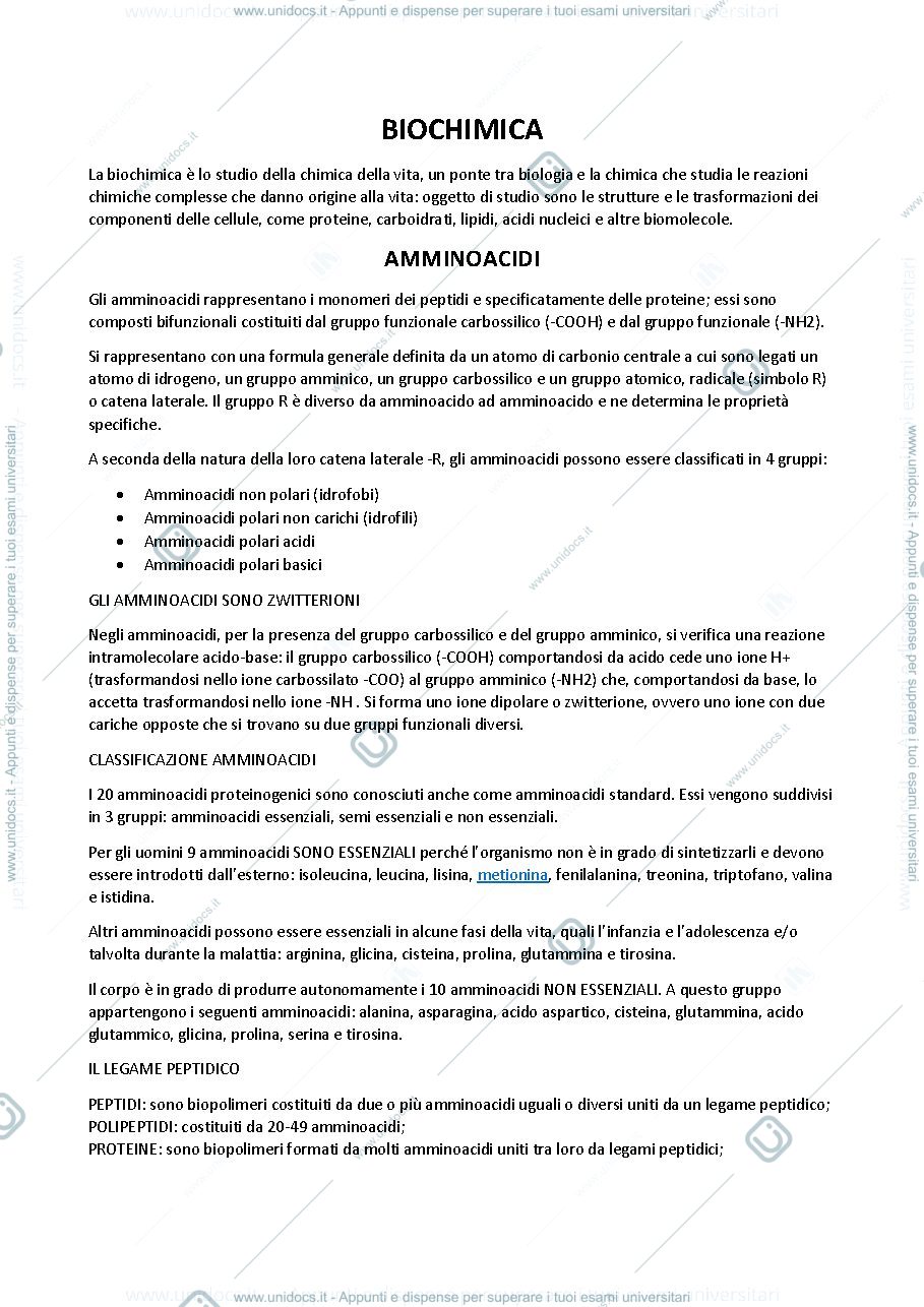 Anteprima pagina 1 — Biochimica