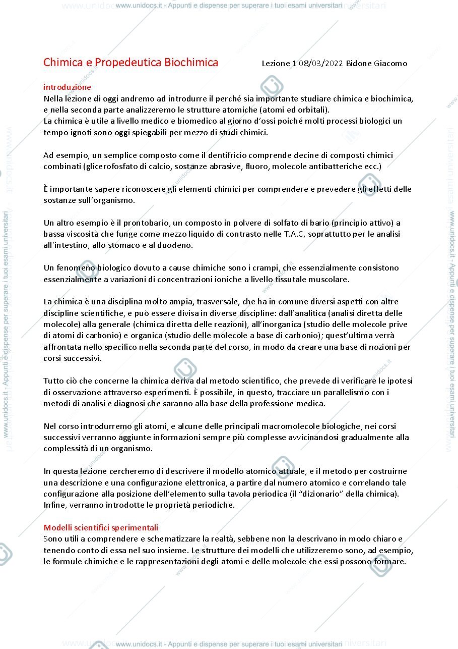 Anteprima pagina 1 — chimica e biochimica