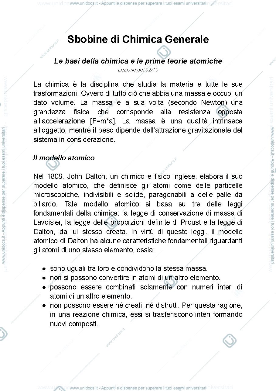 Anteprima pagina 1 — Appunti prima lezione