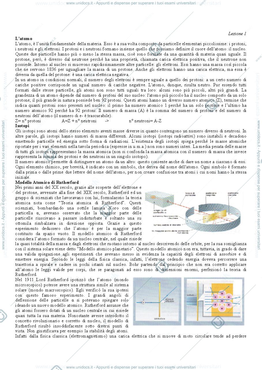 Anteprima pagina 1 — Riassunti programma di chimica