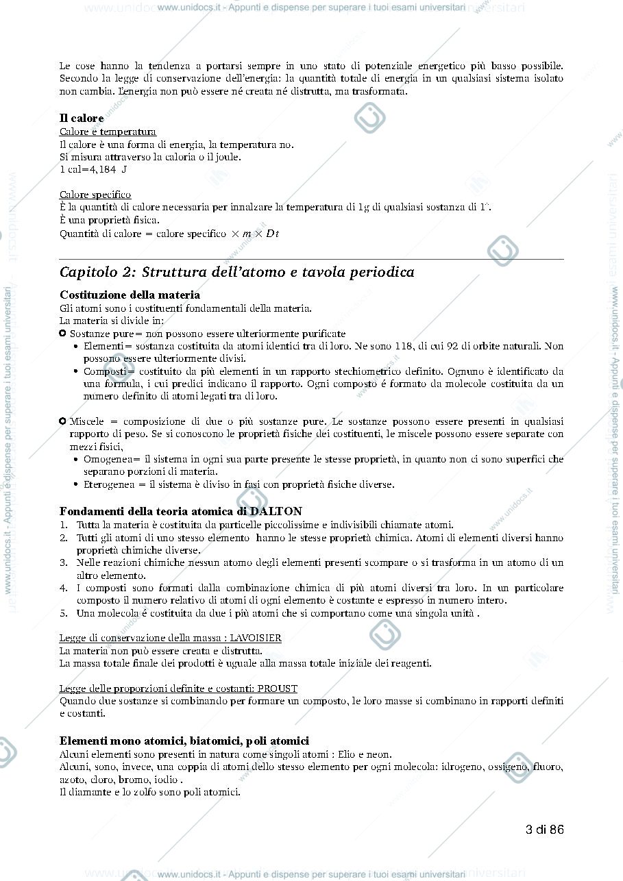 Anteprima pagina 3 — Chimica riassunto 
