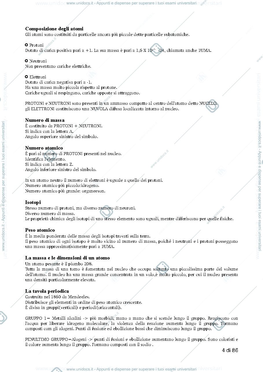 Anteprima pagina 4 — Chimica riassunto 