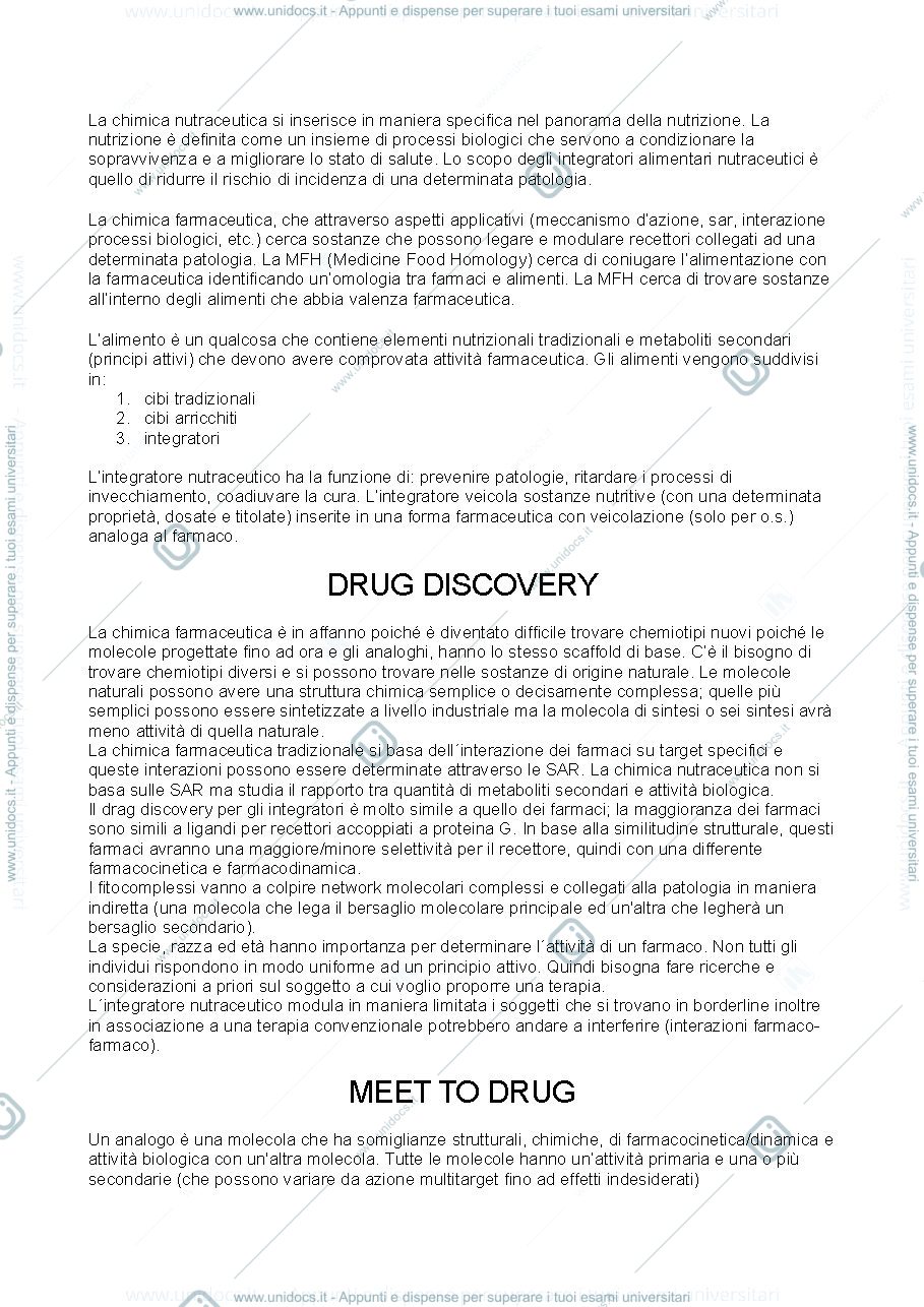 Anteprima pagina 1 — nutraceutica appunti
