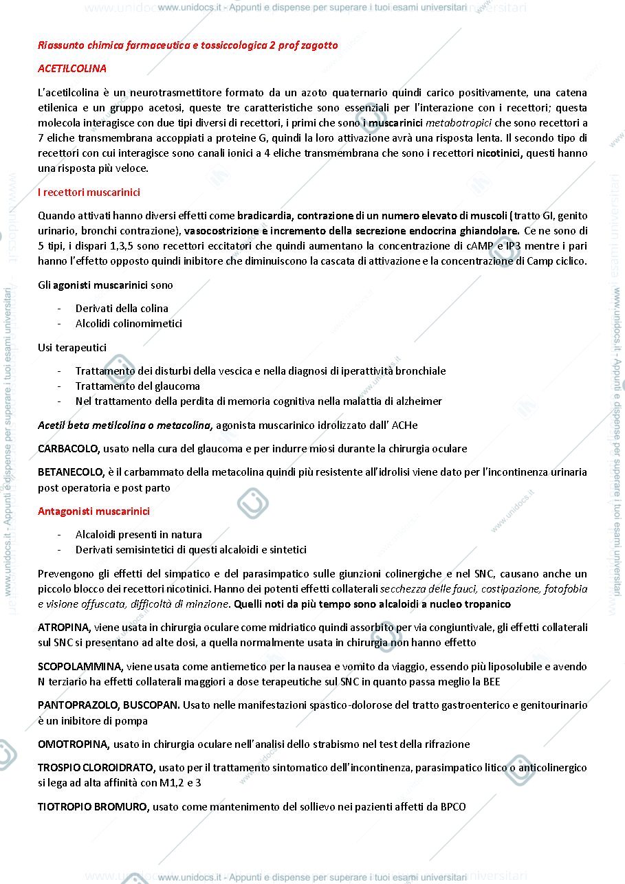 Anteprima pagina 1 — Chimica farmaceutica e tossicologica 2