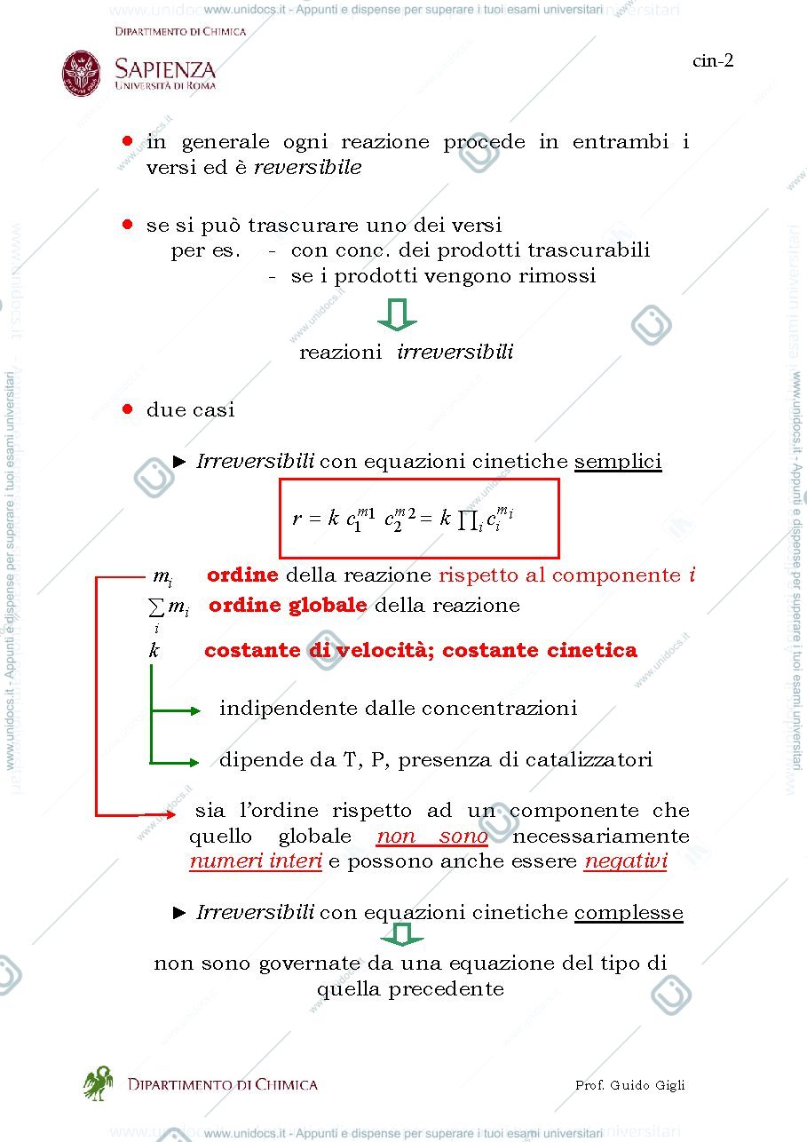 Anteprima pagina 2 — Slide cinetica del corso di chimica fisica 1