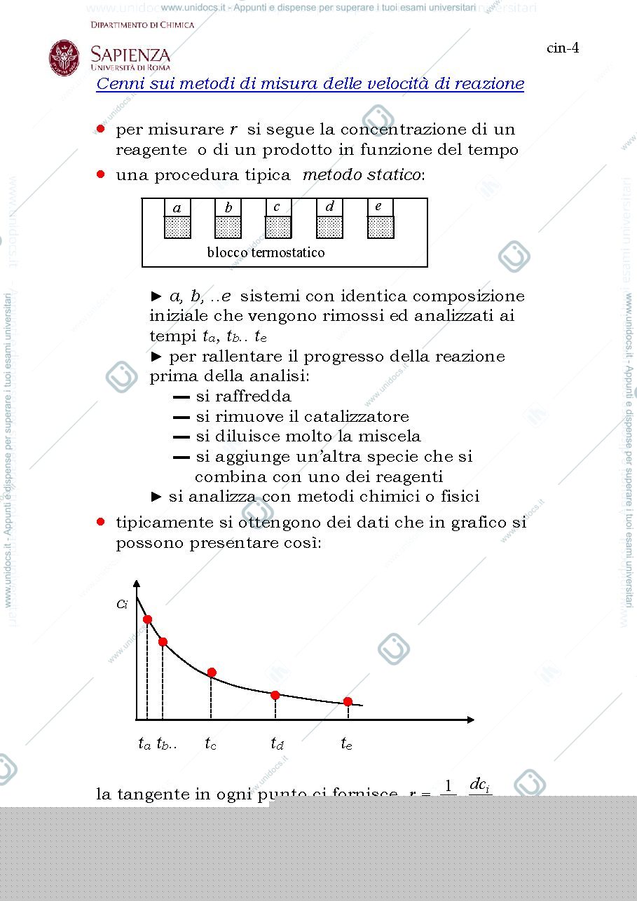 Anteprima pagina 4 — Slide cinetica del corso di chimica fisica 1