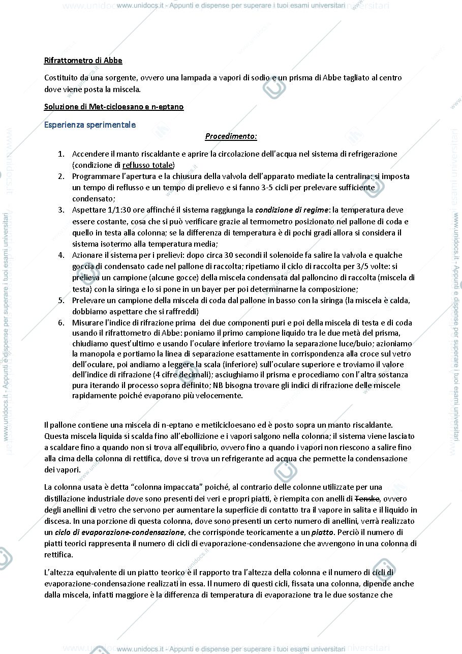 Anteprima pagina 2 — Relazione sull'esperienza dei Piatti Teorici