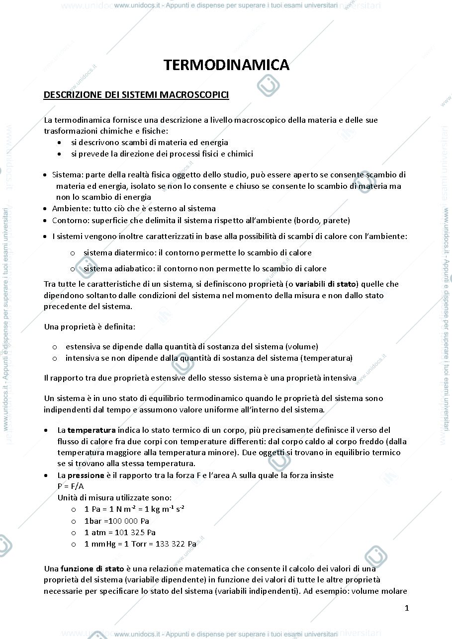 Anteprima pagina 1 — Chimica Fisica 1