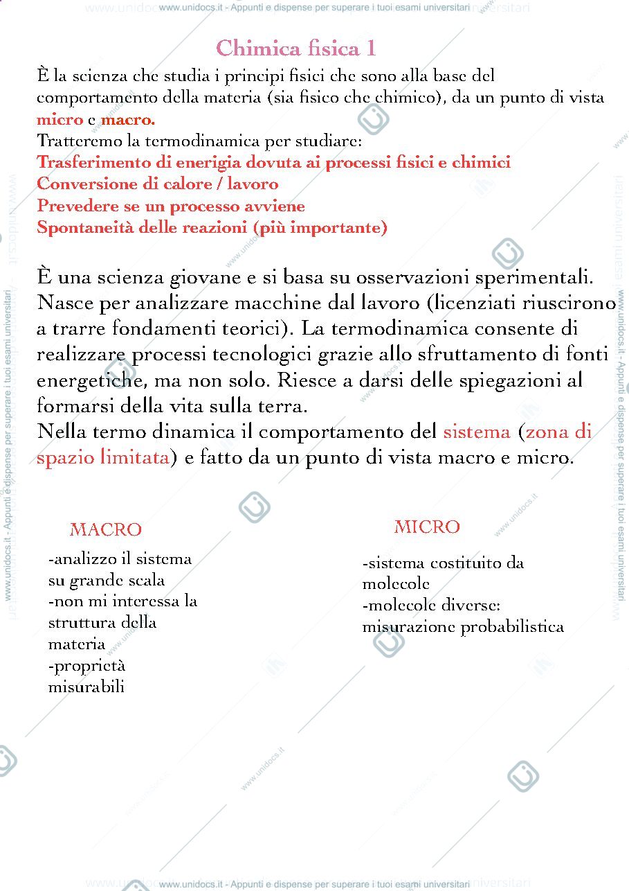 Anteprima pagina 1 — Chimica Fisica 1 appunti