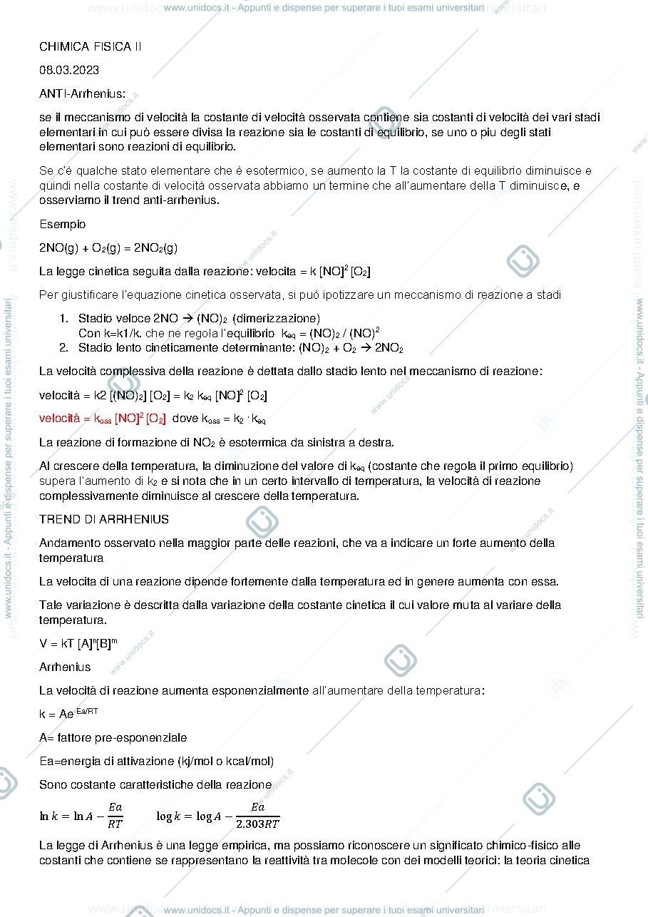 Anteprima pagina 1 — Appunti Chimica Fisica