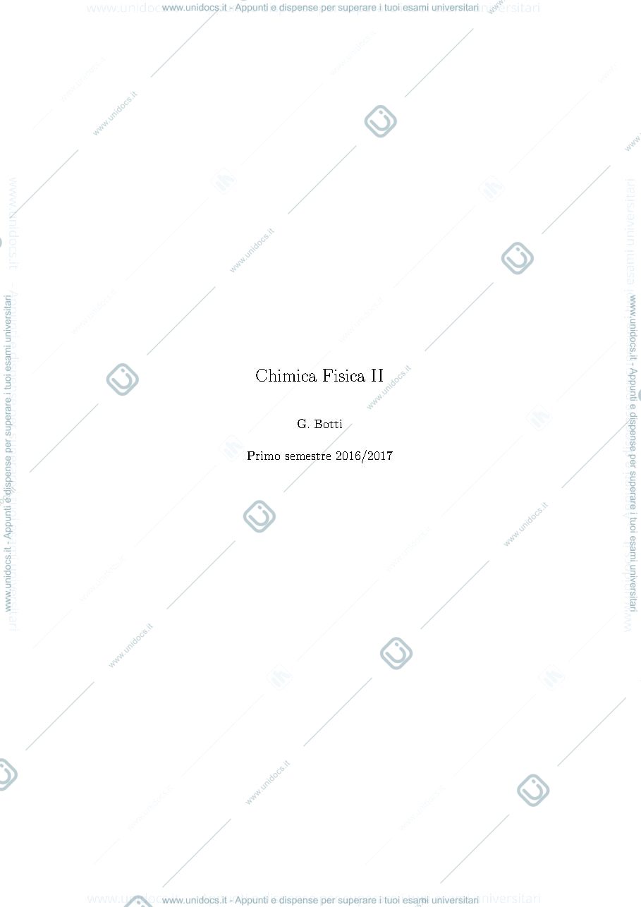 Anteprima pagina 1 — Appunti completi chimica fisica 2