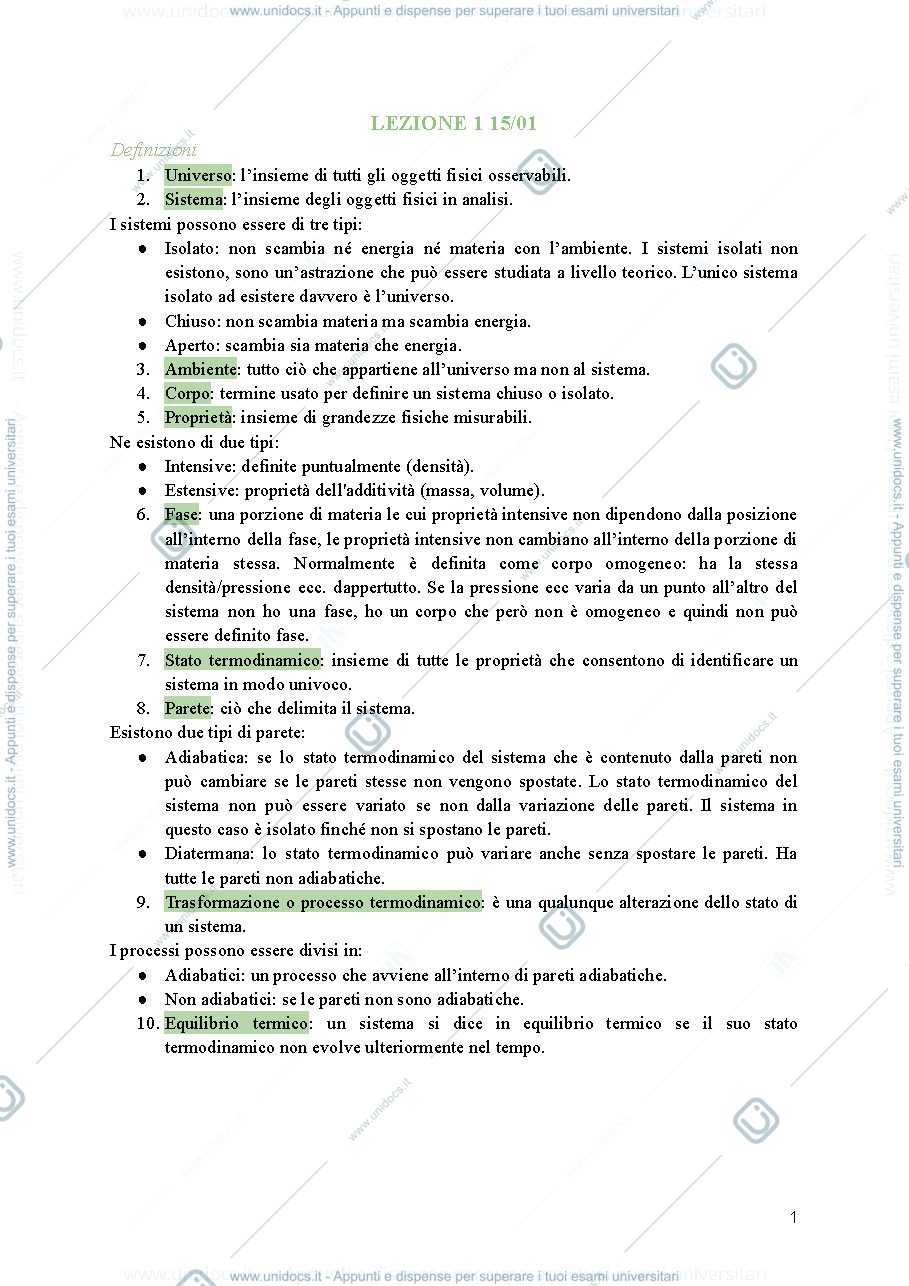 Anteprima pagina 1 — Termodinamica