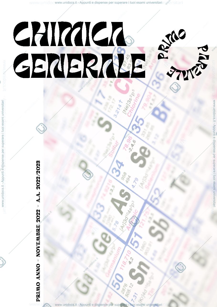 Anteprima pagina 1 — Prima parte di Chimica generale