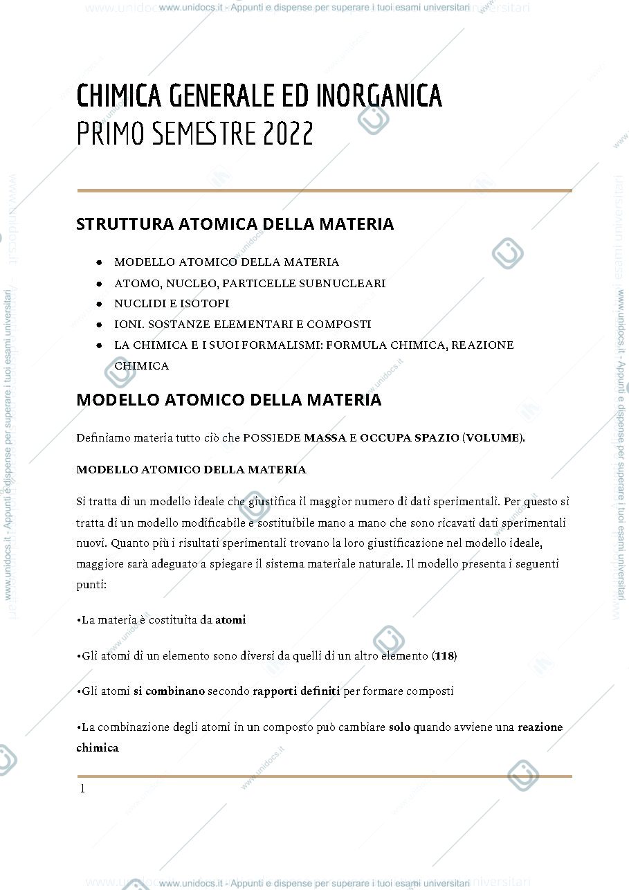 Anteprima pagina 1 — chimica inorganica 