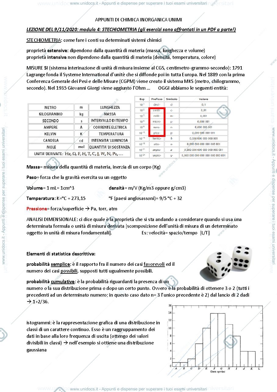 Anteprima pagina 1 — Appunti di Chimica Inorganica modulo I