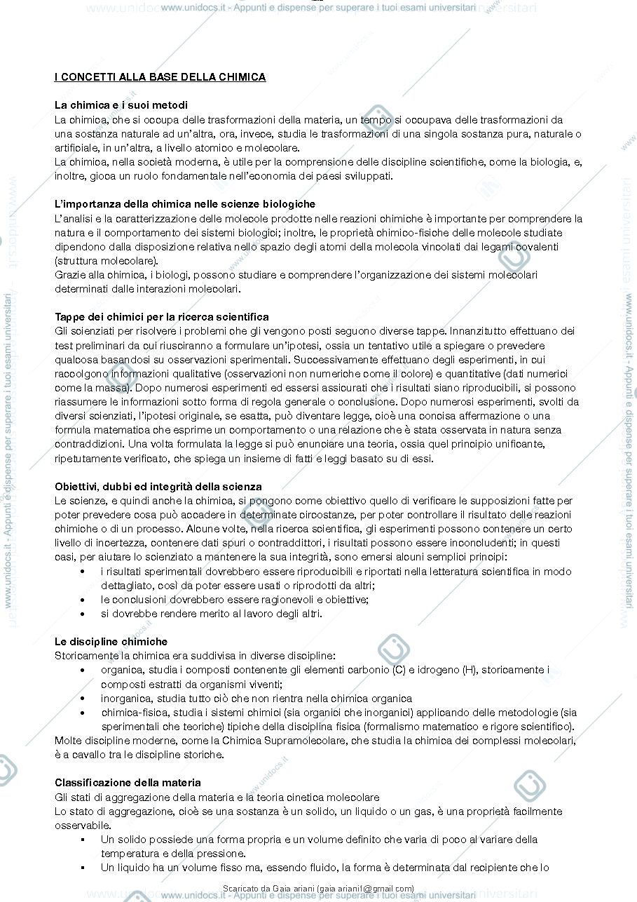 Anteprima pagina 1 — chimica generale