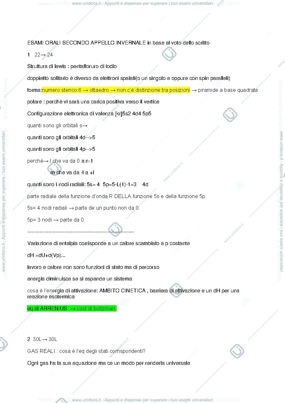 Anteprima pagina 1 — Domande orali secondo appello invernale 2021 