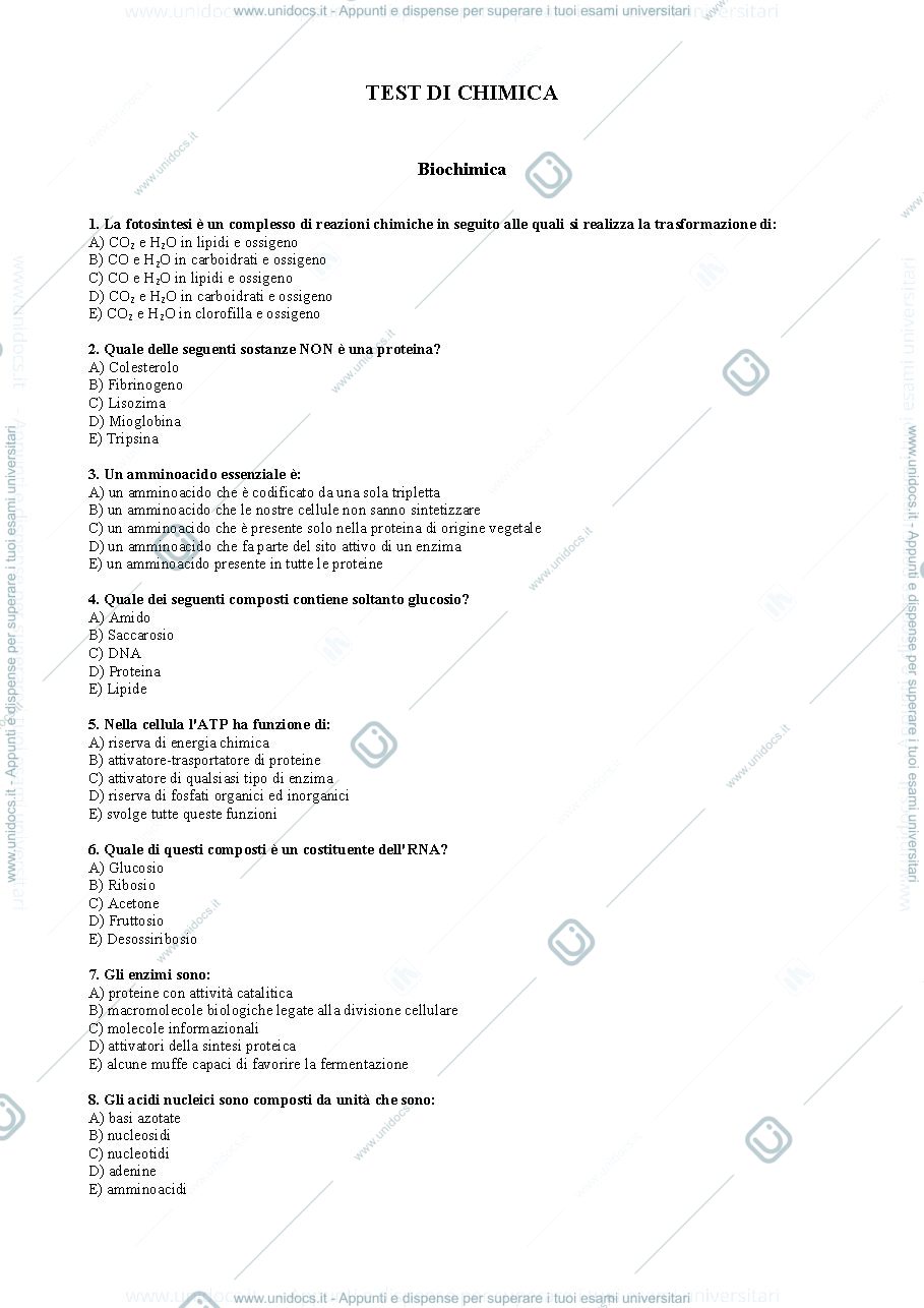 Anteprima pagina 1 — test chimica 
