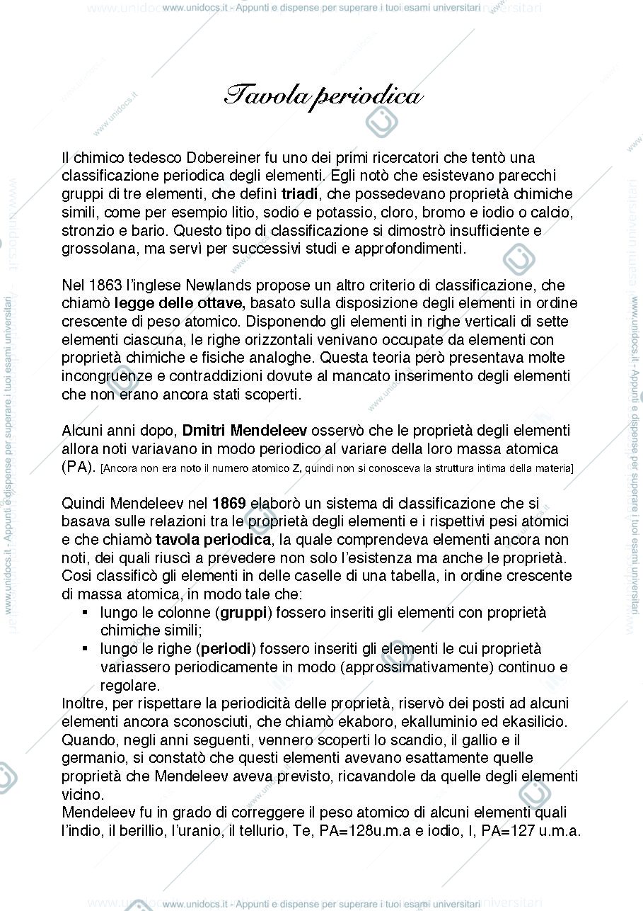 Anteprima pagina 1 — Tavola periodica