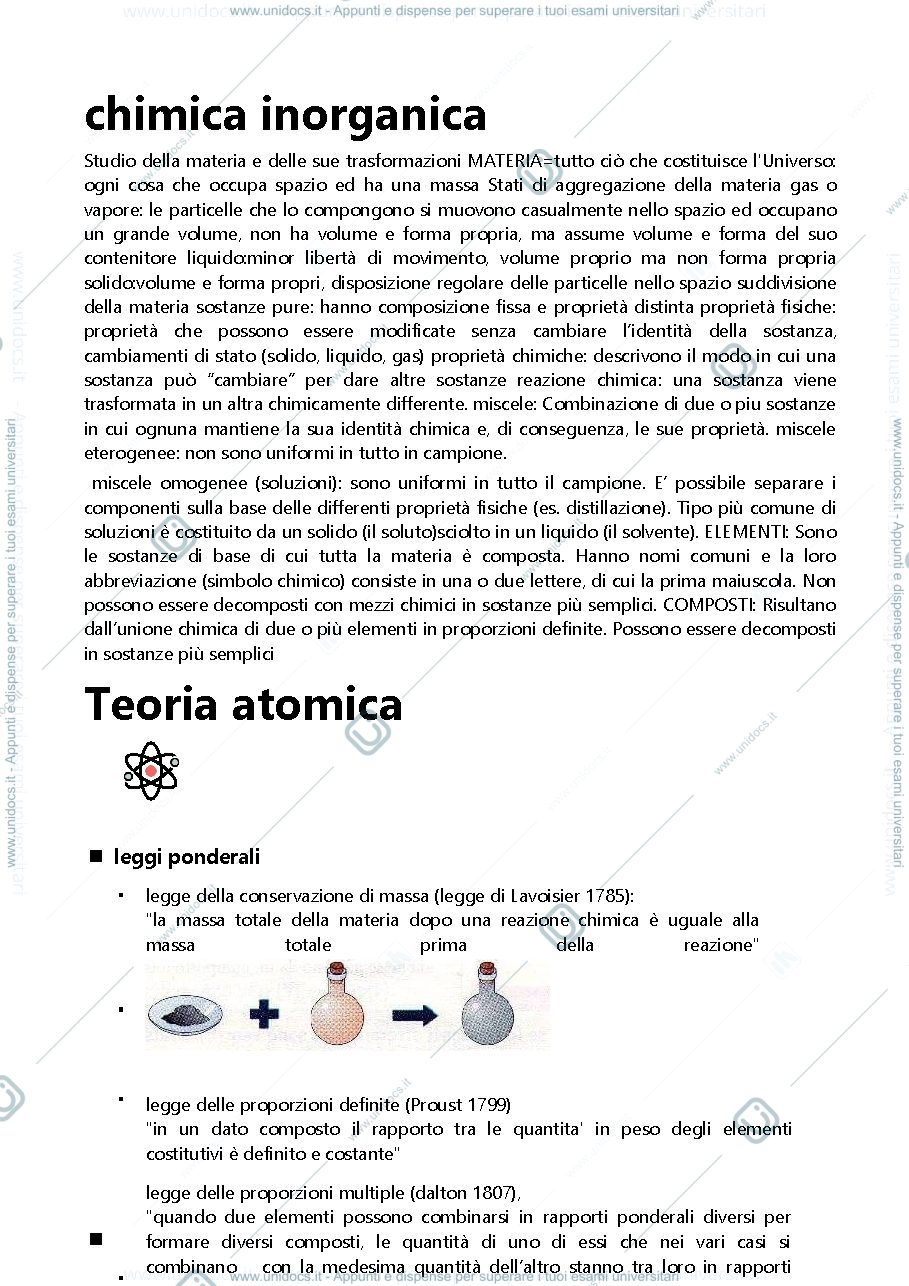 Anteprima pagina 1 — Chimica generale e inorganica 
