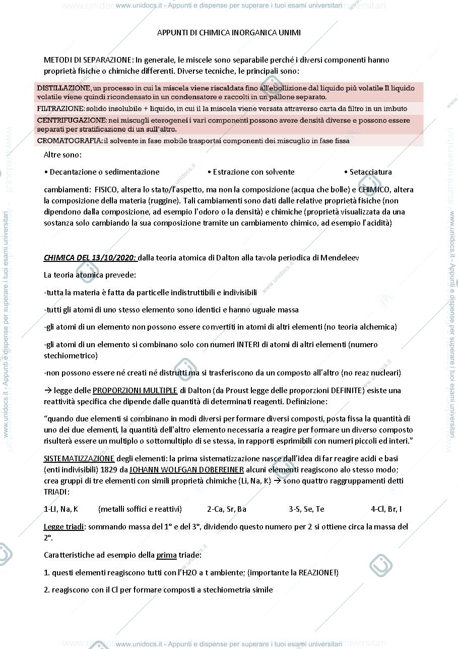 Anteprima pagina 3 — appunti chimica inorganica: modulo I