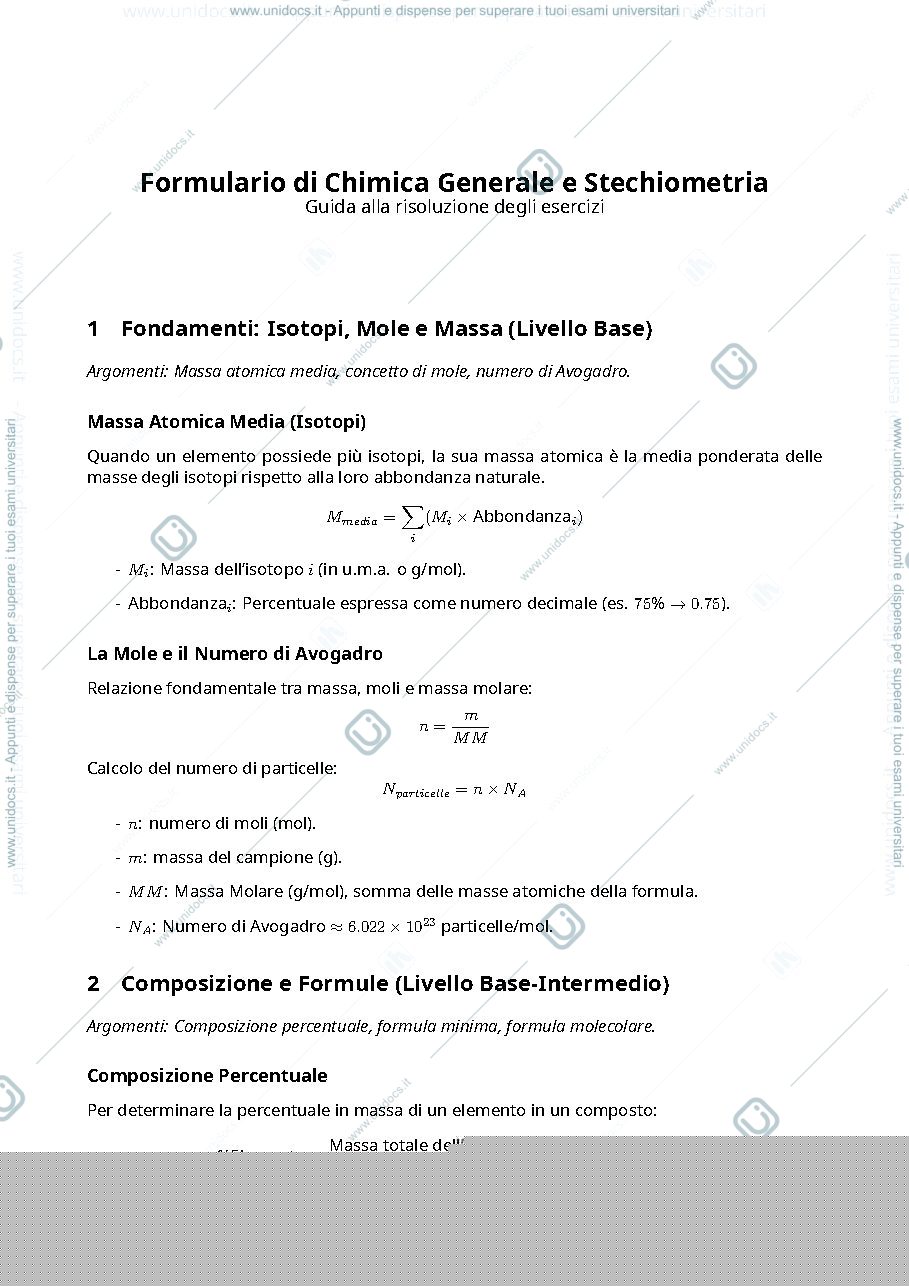 Anteprima pagina 1 — Formulario Chimica