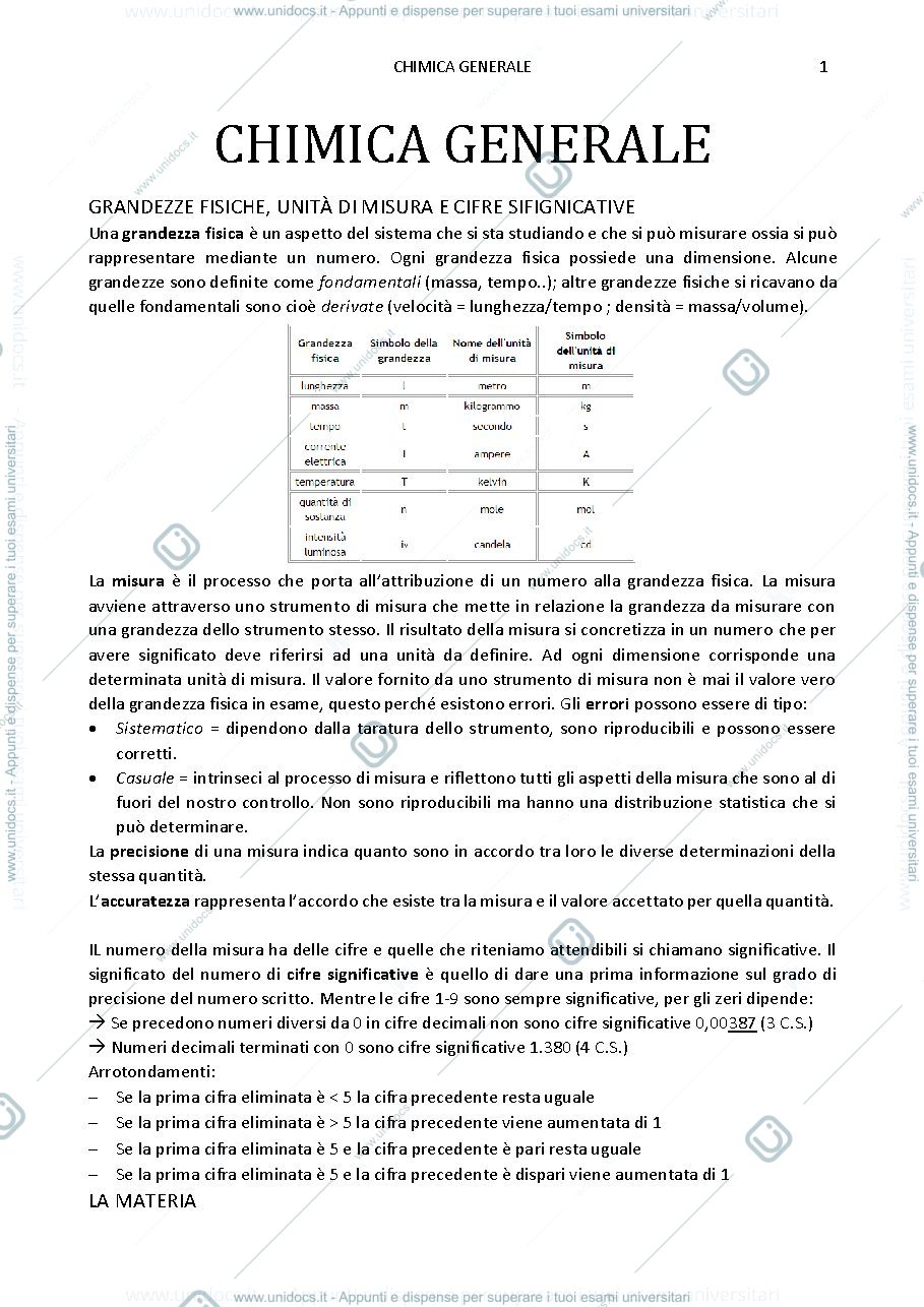 Anteprima pagina 1 — Chimica generale 