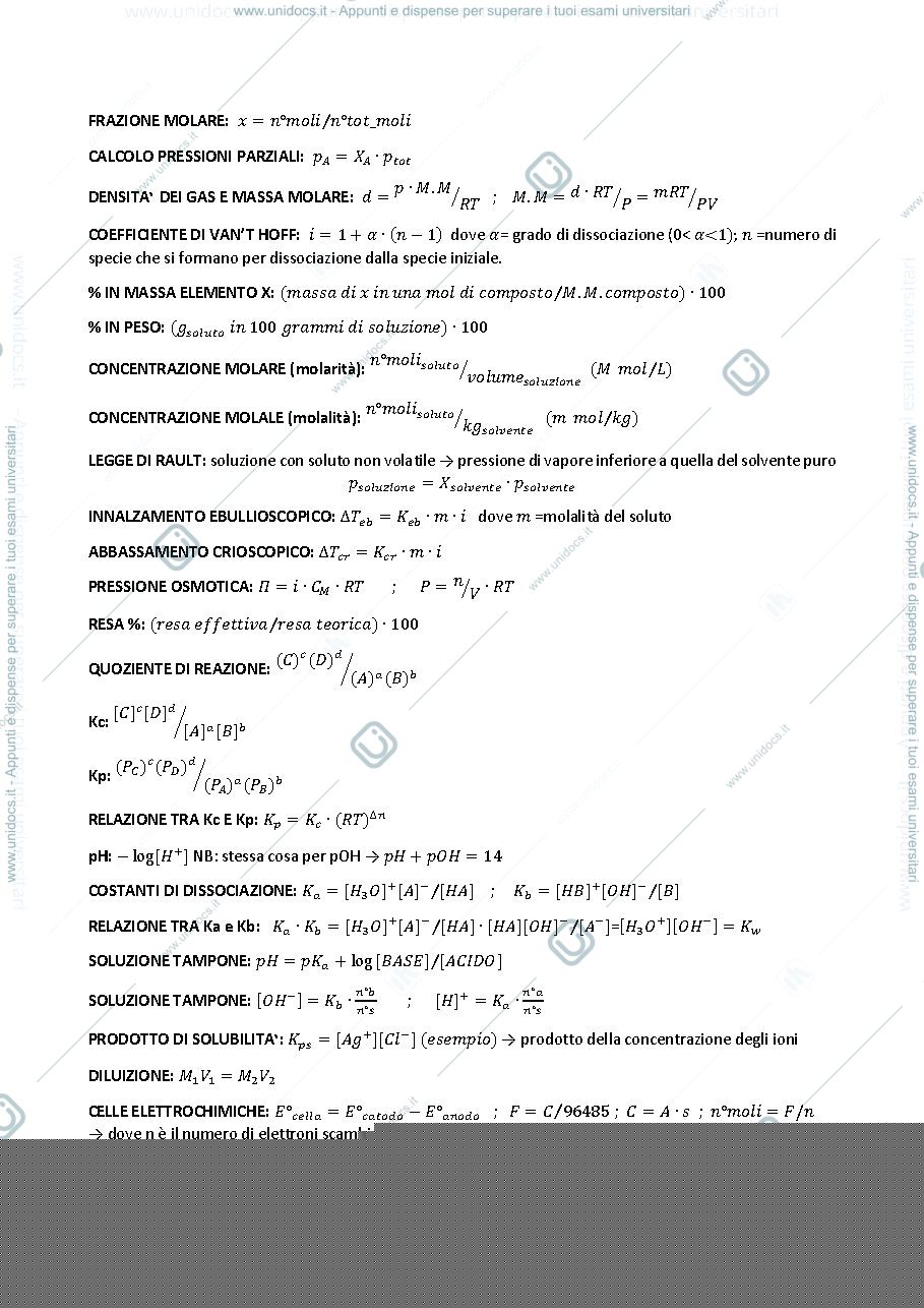 Anteprima pagina 1 — formulario di chimica inorganica
