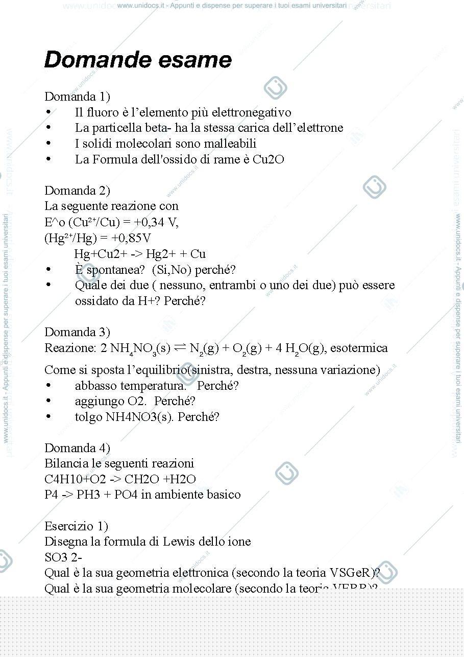 Anteprima pagina 1 — Domande esame
