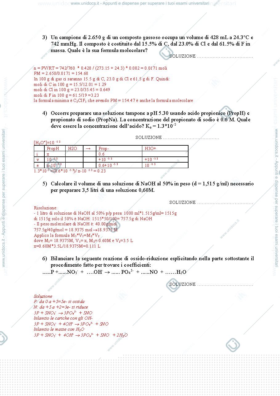 Anteprima pagina 2 — Esame di chimica generale