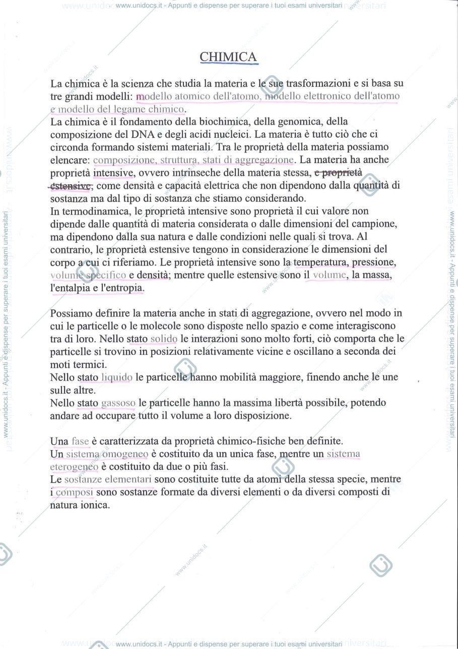 Anteprima pagina 1 — Sbobbinature chimica generale ed inorganica