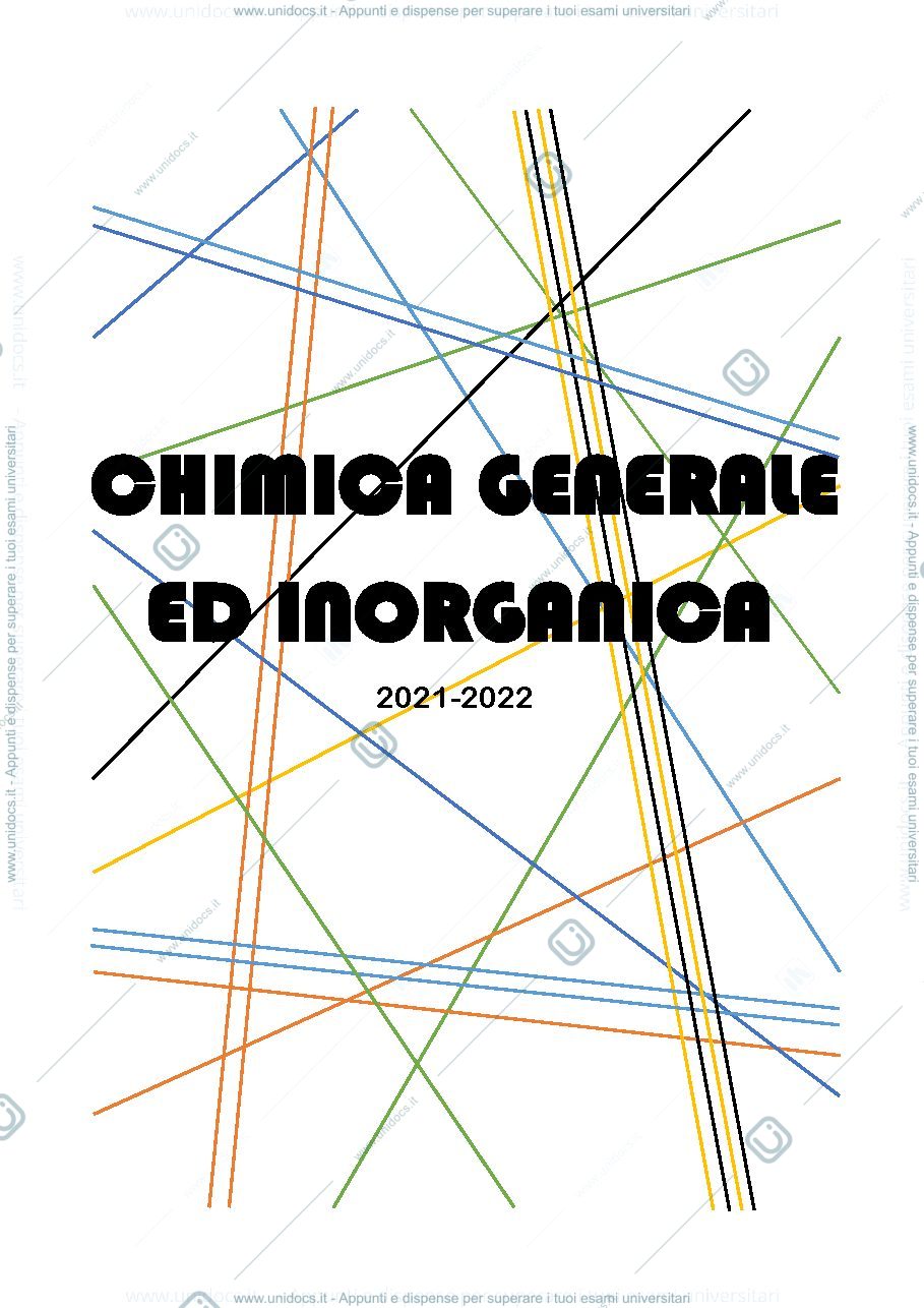 Anteprima pagina 1 — chimica generale ed inorganica