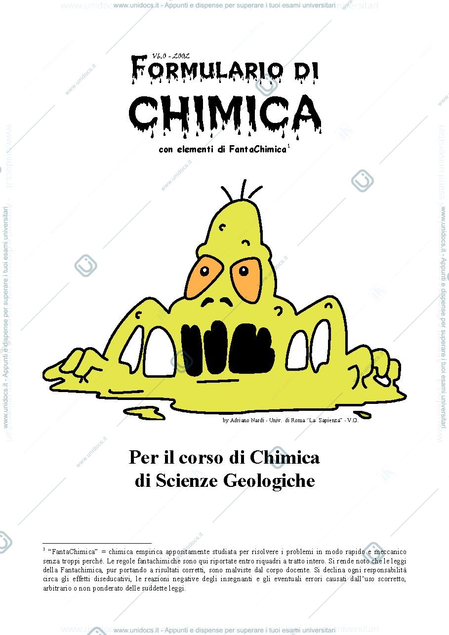 Anteprima pagina 1 — schemi riassuntivi chimica