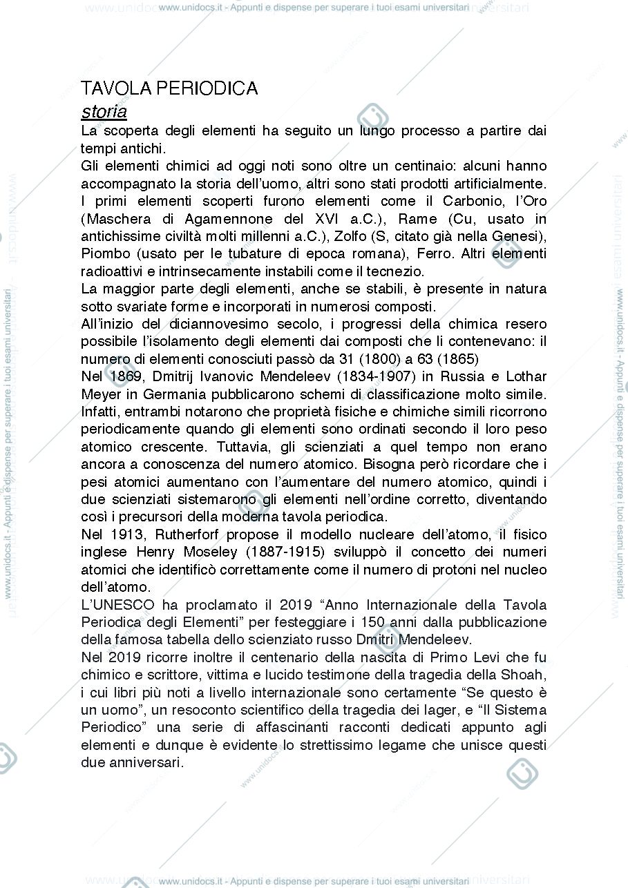 Anteprima pagina 1 — Tavola periodica