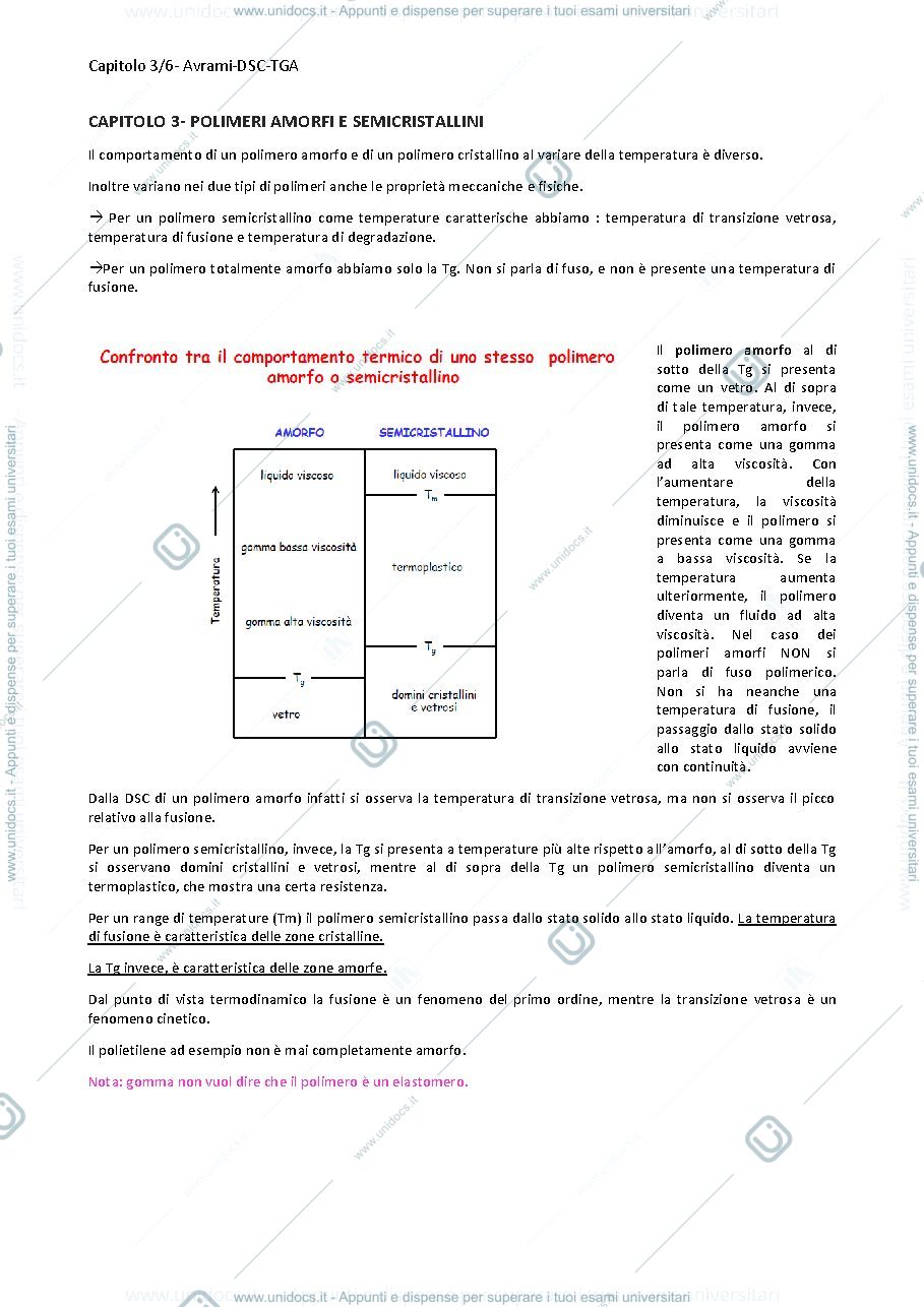 Anteprima pagina 1 — stato cristallino e Avrami capitoli 3-6 