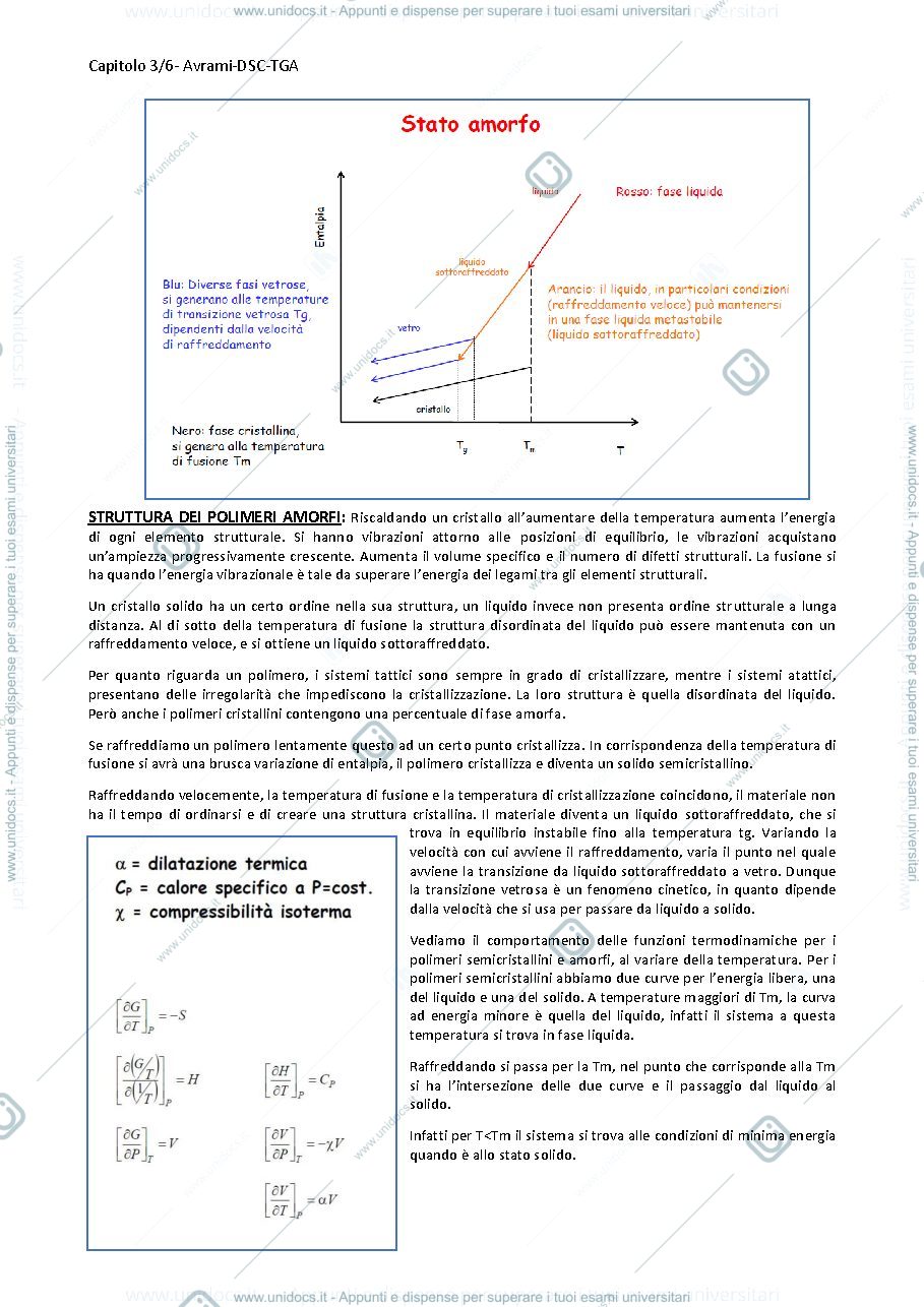 Anteprima pagina 2 — stato cristallino e Avrami capitoli 3-6 