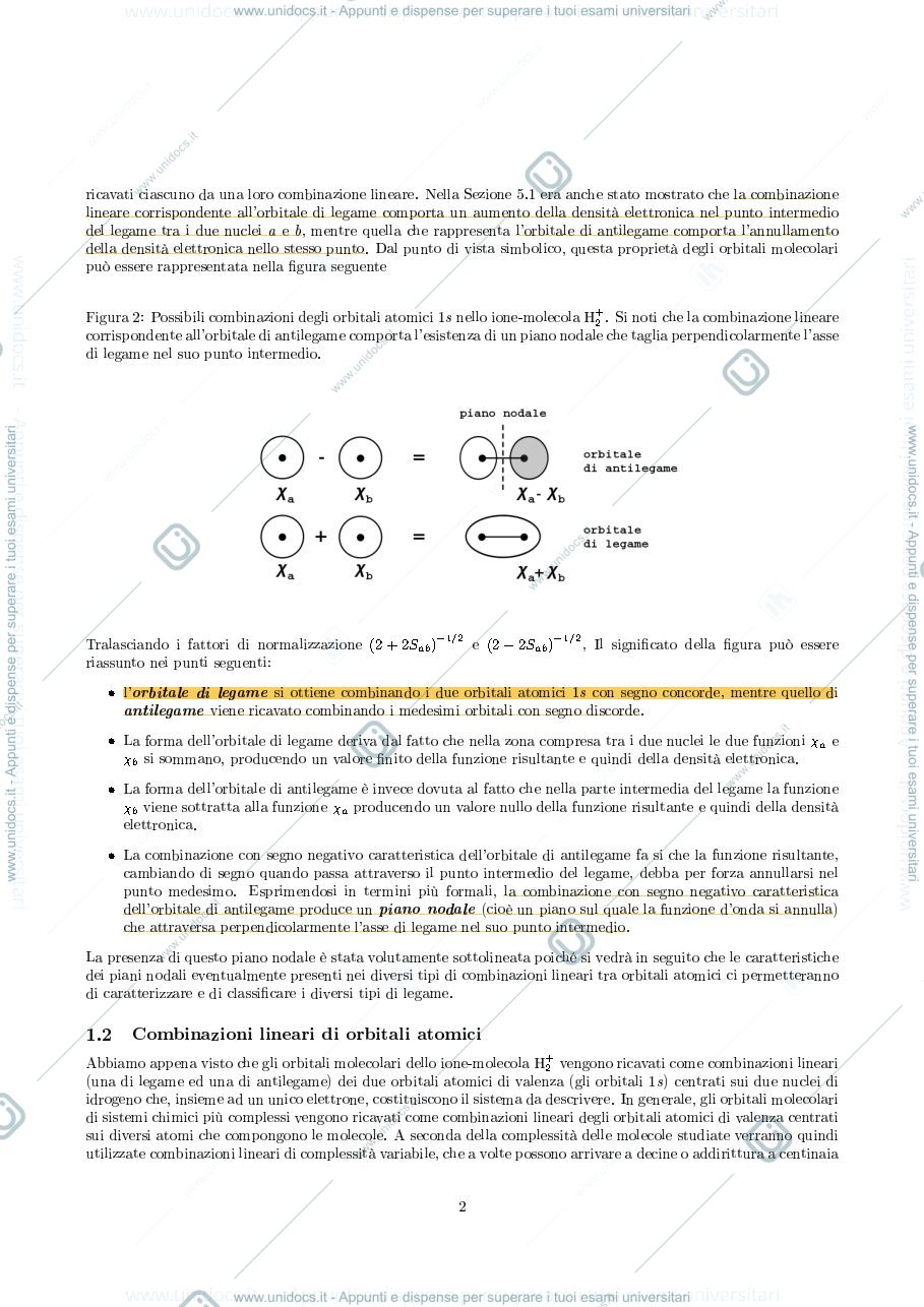 Anteprima pagina 2 — Dispense sugli orbitali molecolari corso di chimica inorganica 1