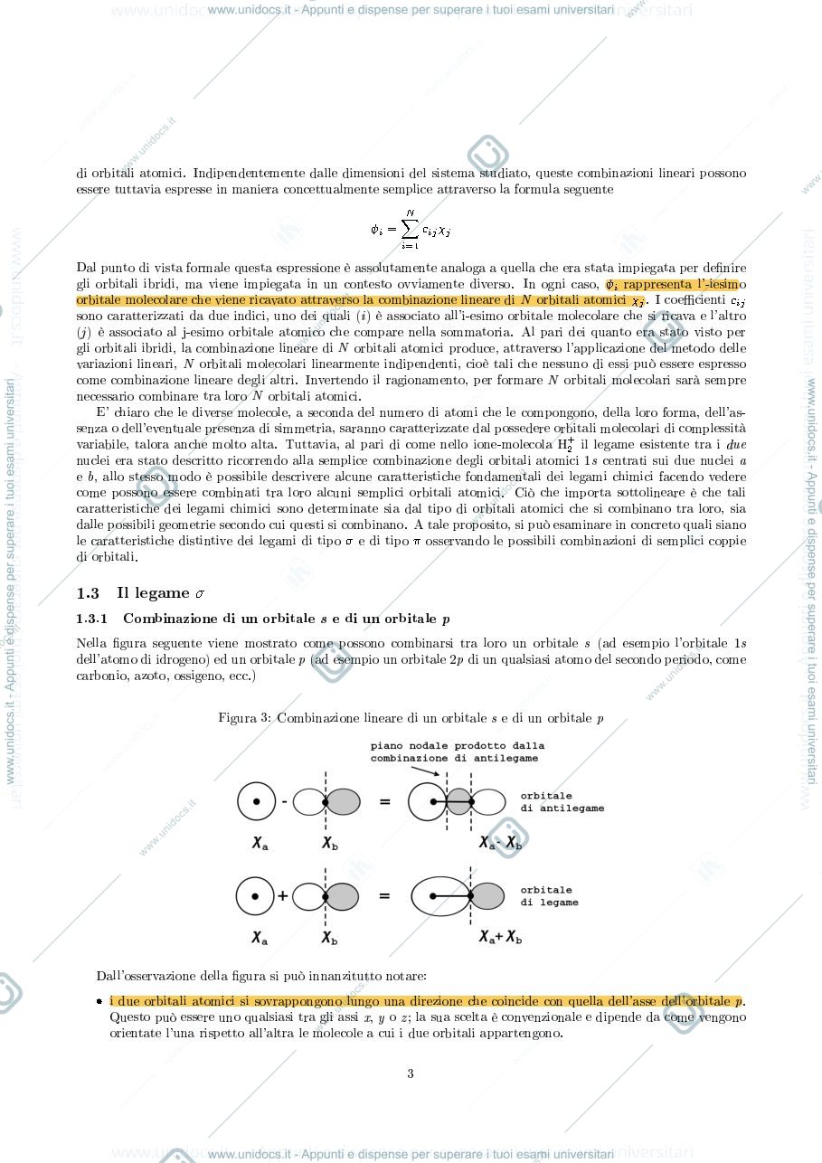 Anteprima pagina 3 — Dispense sugli orbitali molecolari corso di chimica inorganica 1