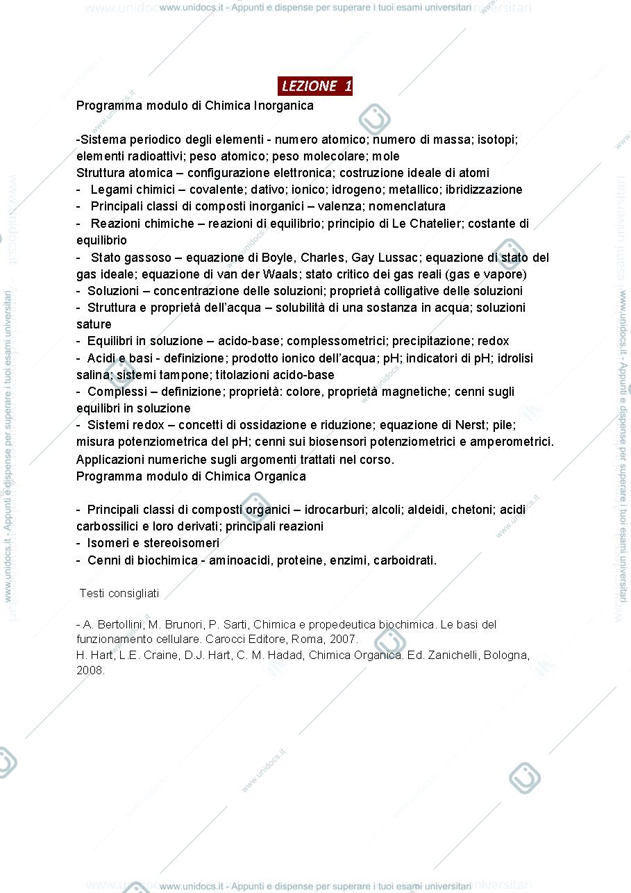 Anteprima pagina 1 — Chimica inorganica parte 1