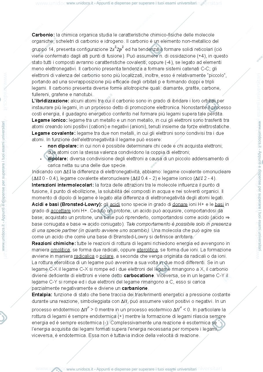 Anteprima pagina 1 — Chimica Organica 1 UniPG LM-27